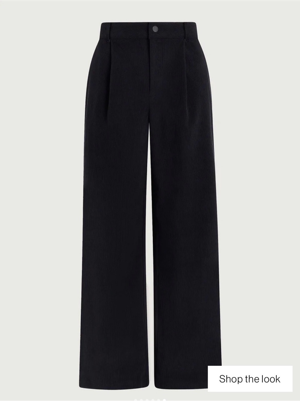 Varley Black Corduroy Wide Leg Trousers
